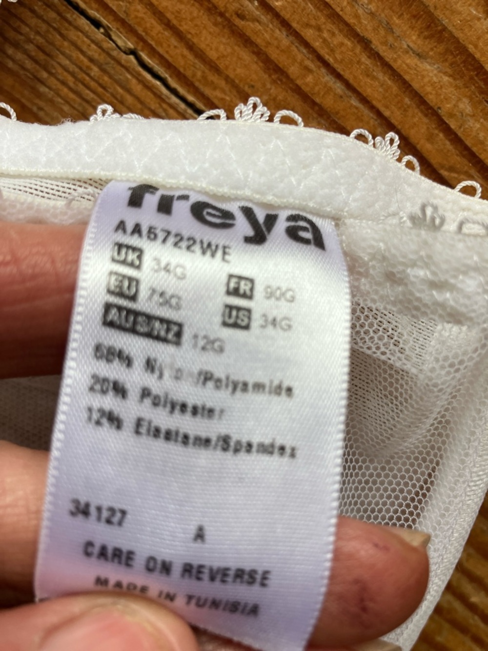 Freya White Sheer Underwire Bra with Pink & Light Green Floral Accents - Picture 5 of 8